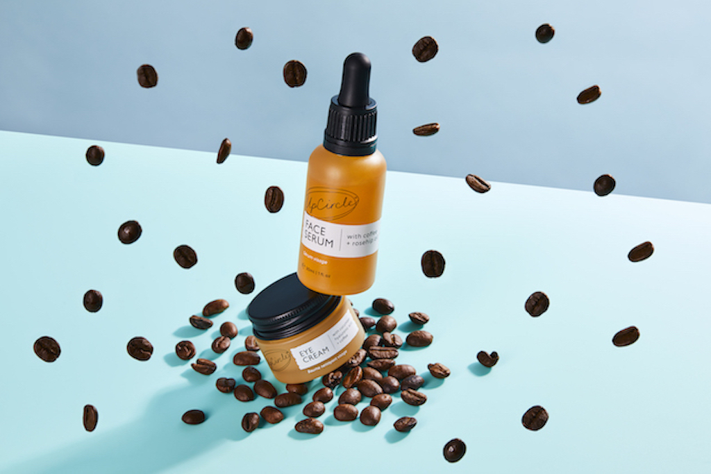 All natural skin care with coffee oil and spent coffee grounds